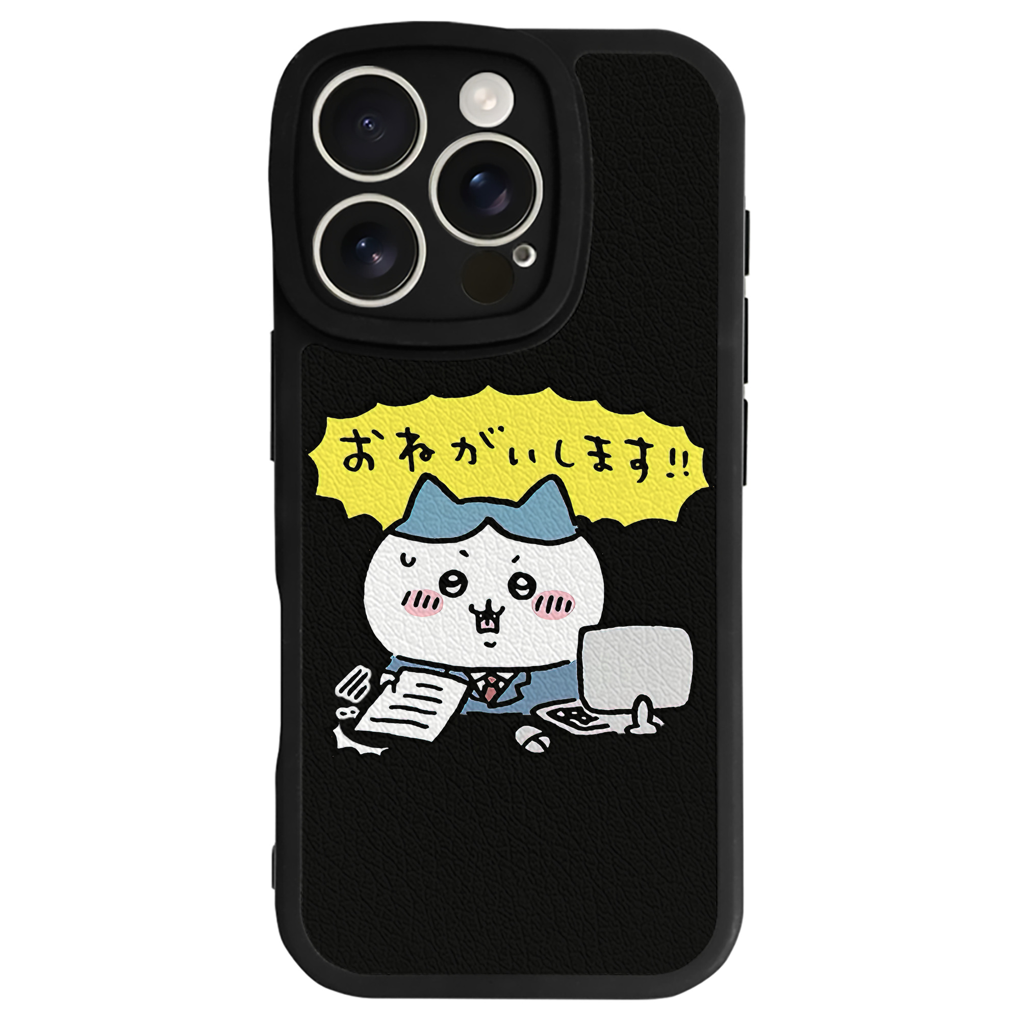 （画像用） ちいかわ ハチワレ Chii-kawa hachiware 【iPhone 16シリーズ対応】シリコンスマホケース（レザー調） 材質：シリコン